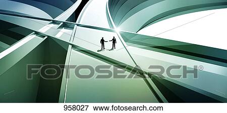 Two men on abstract three-dimensional lines View Large Photo Image Stock Photo - Two men on abstract three-dimensional lines. Fotosearch