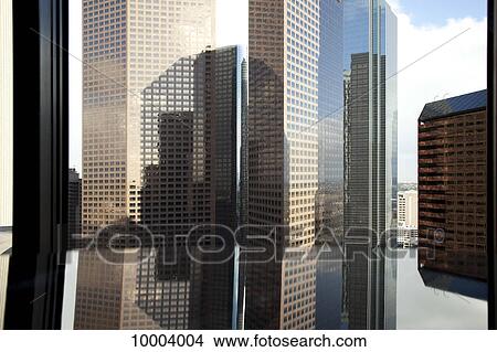 View from an office window of skyscrapers, Los Angeles, California, USA View Large Photo Image Picture - View from an office window of skyscrapers, Los Angeles, California, USA. Fotosearch