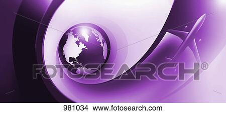 A plane flying around the earth View Large Photo Image Picture - A plane flying around the earth. Fotosearch