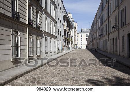 A residential street, Paris, France View Large Photo Image Stock Photo - A residential street, Paris, France. Fotosearch