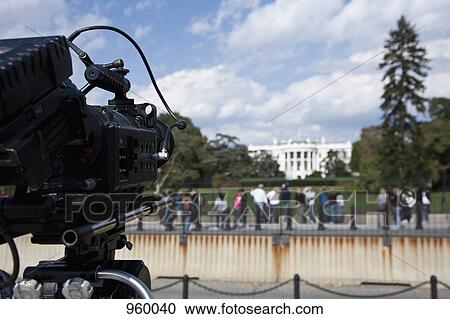 A television camera filming tourists in front of the White House View Large Photo Image Stock Image - A television camera filming tourists in front of the White House. Fotosearch