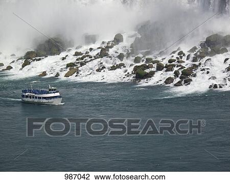 A tour boat at Niagara Falls View Large Photo Image Stock Image - A tour boat at Niagara Falls. Fotosearch