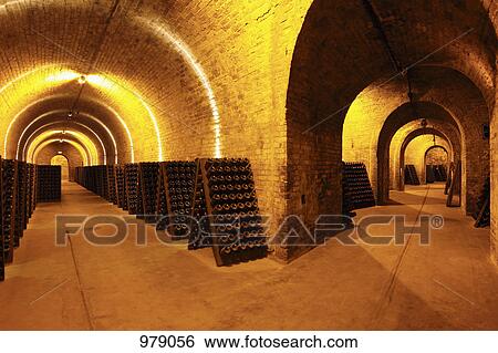 Stock Photograph - A wine cellar. Fotosearch