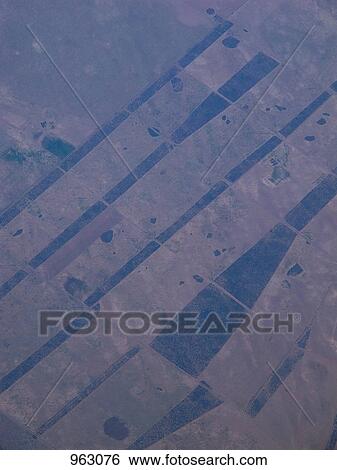 Stock Photograph - Aerial view of cultivated land. Fotosearch