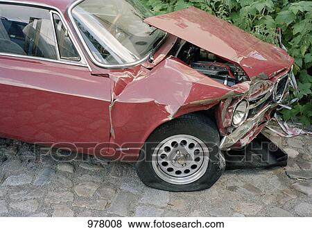 Detail of a crushed car View Large Photo Image Stock Photo - Detail of a crushed car. Fotosearch