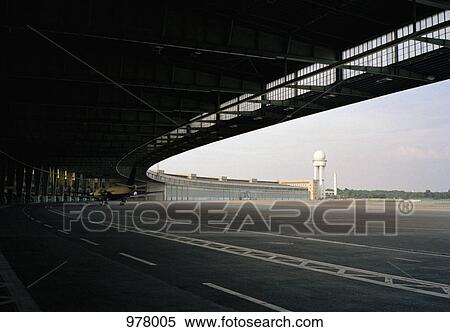 Detail of the terminal building, Tempelhof Airport, Berlin, Germany View Large Photo Image Stock Photography - Detail of the terminal building, Tempelhof Airport, Berlin, Germany. Fotosearch
