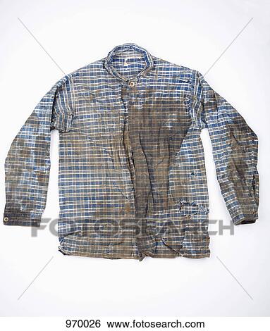 Dirty checked shirt View Large Photo Image Stock Photograph - Dirty checked shirt. Fotosearch
