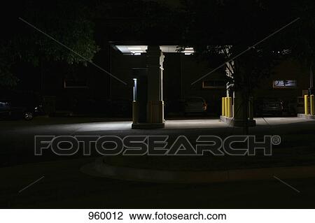 Gas station at night View Large Photo Image Stock Image - Gas station at night. Fotosearch
