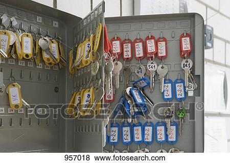 Key storage cabinet View Large Photo Image Stock Photo - Key storage cabinet. Fotosearch