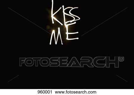 KISS ME written with light View Large Photo Image Stock Image - KISS ME written with light. Fotosearch