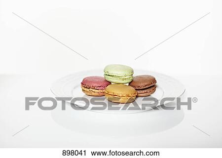 Macaroons on a plate View Large Photo Image Stock Image - Macaroons on a plate. Fotosearch