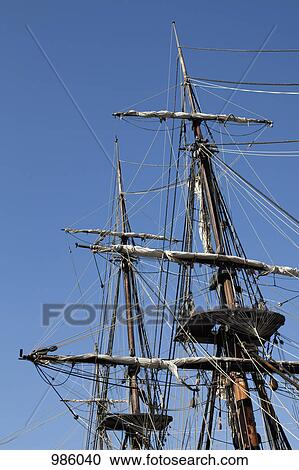 Mast and rigging of a tall ship View Large Photo Image Stock Image - Mast and rigging of a tall ship. Fotosearch