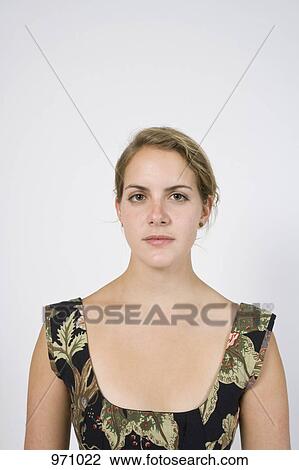 Stock Image - Portrait of serious woman . Fotosearch