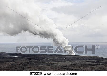 Stock Photo - Steam from volcano in Hawaii. Fotosearch