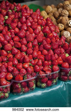 Strawberries at an outdoor market View Large Photo Image Stock Image - Strawberries at an outdoor market. Fotosearch