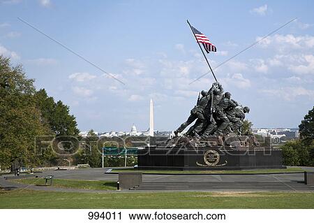 Stock Image - The Iwo Jima Memorial, Arlington, Virginia. Fotosearch