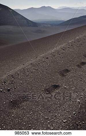 Trail of footprints along Lonquimay Volcano, Patagonia, Chile View Large Photo Image Stock Image - Trail of footprints along Lonquimay Volcano, Patagonia, Chile. Fotosearch