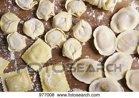 Variety of fresh pasta View Large Photo Image Stock Photo - Variety of fresh pasta. Fotosearch