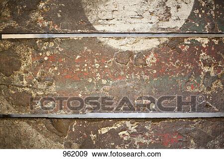 Stock Photo - Wood planks with peeling, textured paint. Fotosearch