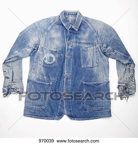Worn out denim jacket View Large Photo Image Stock Photo - Worn out denim jacket. Fotosearch