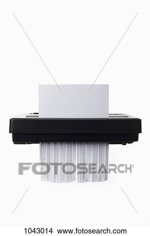A blank document in a paper shredder View Large Photo Image Picture - A blank document in a paper shredder. Fotosearch