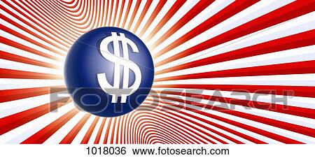 A blue ball with a dollar sign on it and red and white stripes View Large Illustration Stock Illustration - A blue ball with a dollar sign on it and red and white stripes. Fotosearch