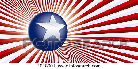 A blue ball with a star on it and red and white stripes View Large Illustration Clip Art - A blue ball with a star on it and red and white stripes. Fotosearch