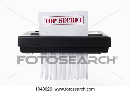 A document with TOP SECRET on it being shredded in a paper shredder View Large Photo Image Stock Photograph - A document with TOP SECRET on it being shredded in a paper shredder. Fotosearch