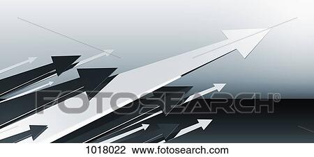 A large group of arrows pointing upwards View Large Illustration Drawing - A large group of arrows pointing upwards. Fotosearch