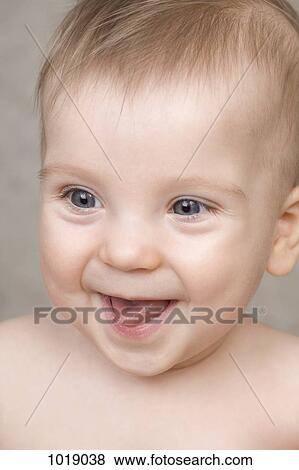A laughing baby boy, portrait View Large Photo Image Stock Photo - A laughing baby boy, portrait. Fotosearch