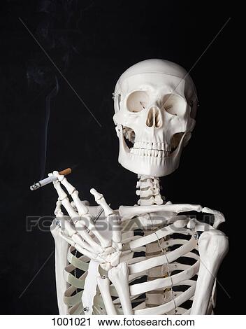 A skeleton smoking a cigarette View Large Photo Image Stock Image - A skeleton smoking a cigarette. Fotosearch