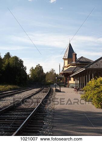 An old-fashioned train station no longer in use View Large Photo Image Stock Photo - An old-fashioned train station no longer in use. Fotosearch