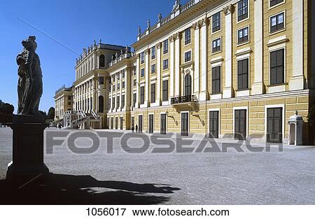 Austria, Vienna, view of Schonbrunn Palace with statue in the foreground View Large Photo Image Stock Photo - Austria, Vienna, view of Schonbrunn Palace with statue in the foreground. Fotosearch