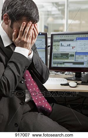 Businessman finance pressure at desk View Large Photo Image Stock Photo - Businessman finance pressure at desk. Fotosearch
