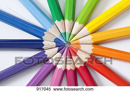 Circle pattern of colored pencils View Large Photo Image Stock Photography - Circle pattern of colored pencils. Fotosearch