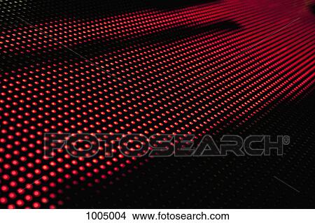 Picture - Close-up, full frame of an abstract shape on an LED display. Fotosearch