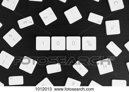 Computer keys arranged to read 100% View Large Photo Image Stock Image - Computer keys arranged to read 100%. Fotosearch
