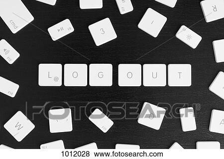 Computer keys spelling the word LOGOUT View Large Photo Image Stock Photo - Computer keys spelling the word LOGOUT. Fotosearch