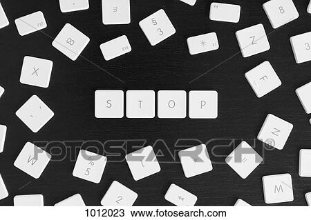 Computer keys spelling the word STOP View Large Photo Image Stock Image - Computer keys spelling the word STOP. Fotosearch
