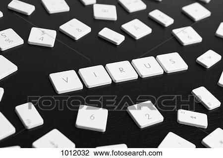 Stock Image - Computer keys spelling the word VIRUS. Fotosearch