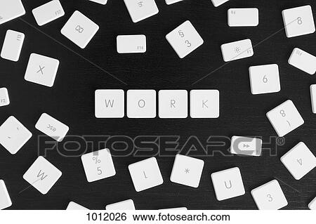 Computer keys spelling the word WORK View Large Photo Image Stock Photograph - Computer keys spelling the word WORK. Fotosearch