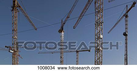 Detail of construction cranes View Large Photo Image Picture - Detail of construction cranes. Fotosearch