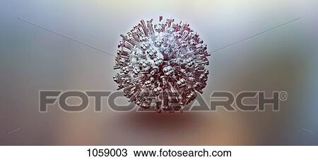 digitally created influenza particle View Large Illustration Drawing - digitally created influenza particle. Fotosearch