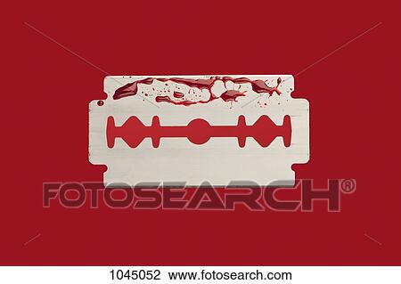 Drops of blood on a razor blade View Large Photo Image Stock Image - Drops of blood on a razor blade. Fotosearch