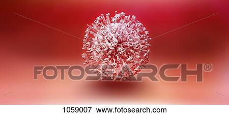 Influenza virus particle floating View Large Illustration Stock Illustration - Influenza virus particle floating . Fotosearch