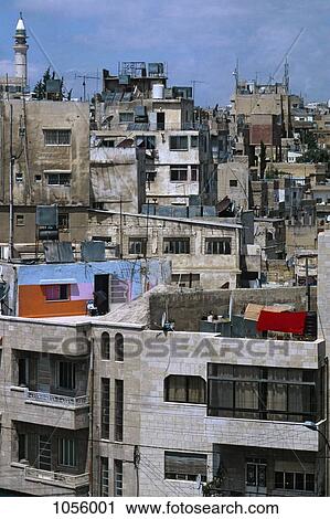 Middle East, Jordan, Amman, rooftop view of apartments in cityscape View Large Photo Image Stock Image - Middle East, Jordan, Amman, rooftop view of apartments in cityscape. Fotosearch