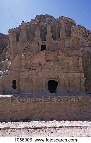 Middle East, Jordan, Petra, view of exterior of obelisk tomb View Large Photo Image Stock Photograph - Middle East, Jordan, Petra, view of exterior of obelisk tomb. Fotosearch