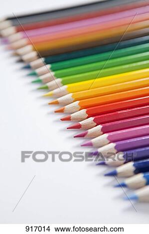 Row of colored pencils View Large Photo Image Picture - Row of colored pencils. Fotosearch