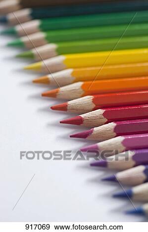 Stock Photo - Row of colored pencils. Fotosearch