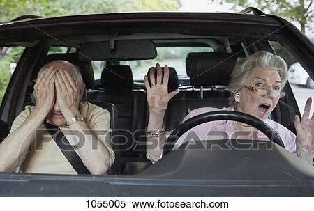 Senior woman having trouble learning to drive View Large Photo Image Stock Photography - Senior woman having trouble learning to drive. Fotosearch
